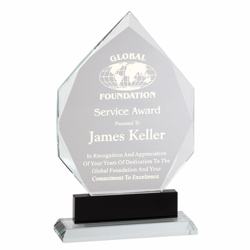 8 INCH HEIGHT OPTICAL CRYSTAL ARROWHEAD AWARD