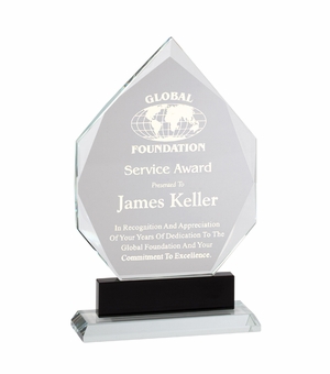 8 INCH HEIGHT OPTICAL CRYSTAL ARROWHEAD AWARD