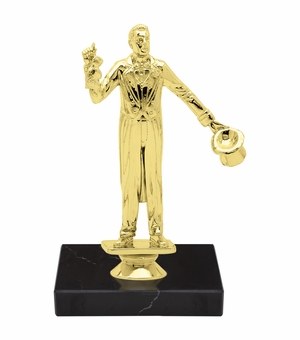 8 INCH MAGICIAN GOLD TROPHY ON BLACK MARBLE BASE