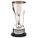 8 INCH NICKEL POLISHED GOLF CUP TROPHY 3 CLUBS ON BLACK BASE