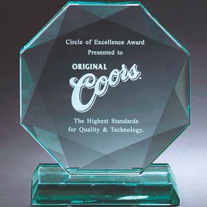 8 INCH OCTAGON JADE GLASS  AWARD