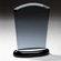 8 INCH SMOKED GLASS AWARD ON BLACK BASE WITH ALUMINUM ACCENTS