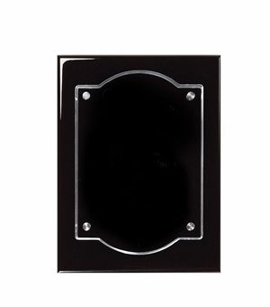 8 X 10 BLACK PIANO FINISH PLAQUE WITH FLOATING ACRYLIC