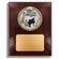8 X 10" DARK CHERRY WALNUT FINISH PLAQUE HOLDS 4" MUSIC PIANO STONE CAST EMBLEM