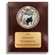 8 X 10" DARK CHERRY WALNUT FINISH PLAQUE HOLDS 4" MUSIC PIANO STONE CAST EMBLEM