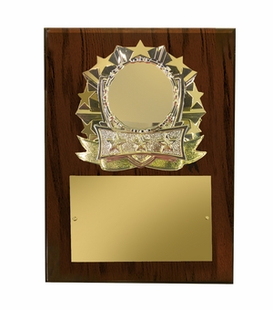 8 X 10 INCH ALLSTAR WALNUT PLAQUE HOLDS 2 INCH MEDALLION INSERT