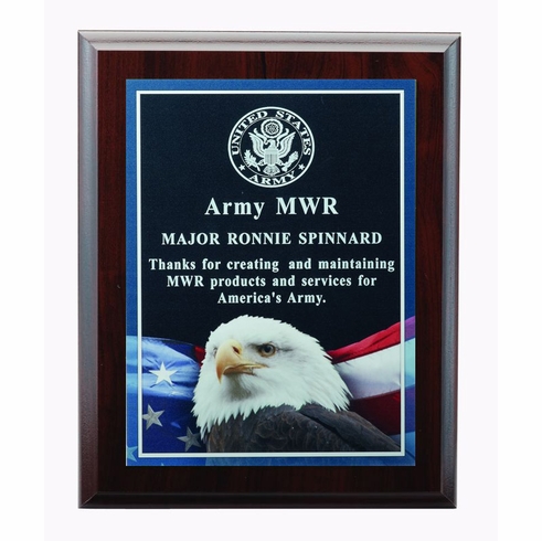 8 X 10 INCH EAGLE PHOTO PLAQUE WITH LASER ENGRAVED PLATE