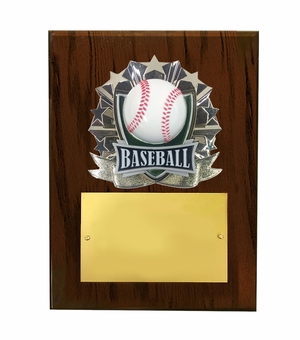 8 X 10 INCH FULL COLOR RAISE MODELED BASEBALL PLAQUE