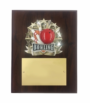 8 X 10 INCH FULL COLOR RAISE MODELED BOWLING PLAQUE