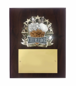 8 X 10 INCH FULL COLOR RAISE MODELED CHEERLEADER PLAQUE
