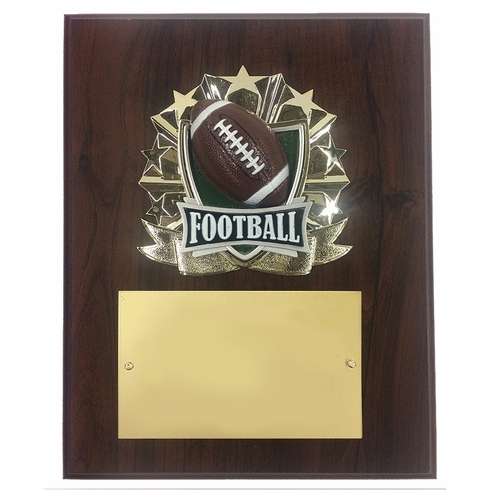 8 X 10 INCH FULL COLOR RAISE MODELED FOOTBALL PLAQUE