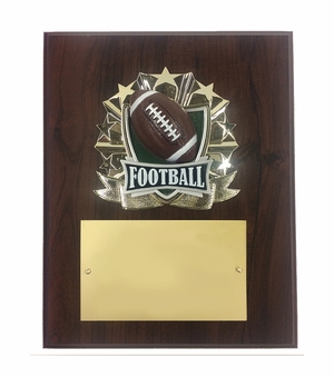 8 X 10 INCH FULL COLOR RAISE MODELED FOOTBALL PLAQUE