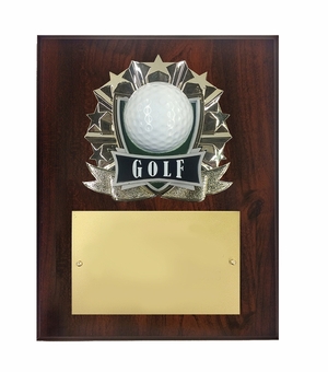 8 X 10 INCH FULL COLOR RAISE MODELED GOLF PLAQUE