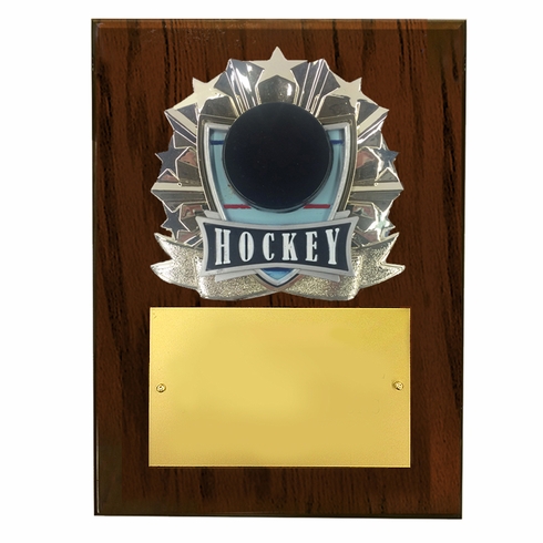 8 X 10 INCH FULL COLOR RAISE MODELED HOCKEY PLAQUE