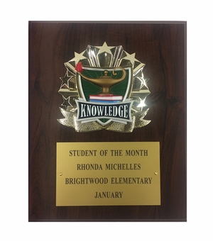 8 X 10 INCH FULL COLOR RAISE MODELED KNOWLEDGE PLAQUE