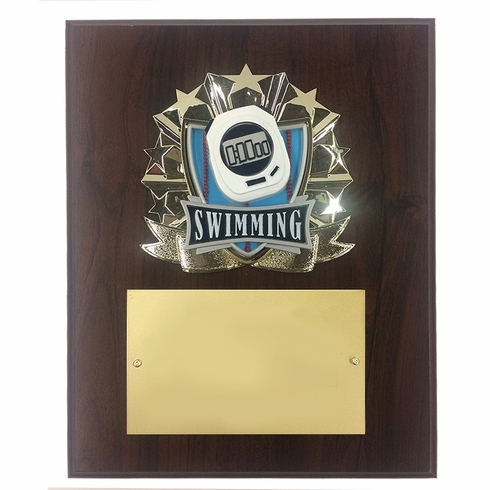 8 X 10 INCH FULL COLOR RAISE MODELED SWIMMING PLAQUE