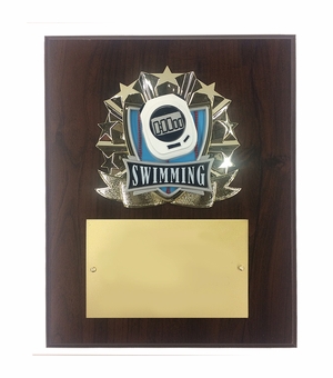 8 X 10 INCH FULL COLOR RAISE MODELED SWIMMING PLAQUE