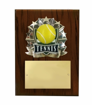8 X 10 INCH FULL COLOR RAISE MODELED TENNIS PLAQUE