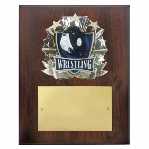8 X 10 INCH FULL COLOR RAISE MODELED WRESTLING PLAQUE