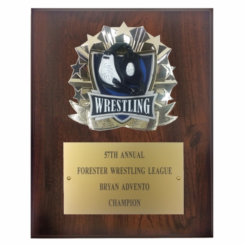 8 X 10 INCH FULL COLOR RAISE MODELED WRESTLING PLAQUE