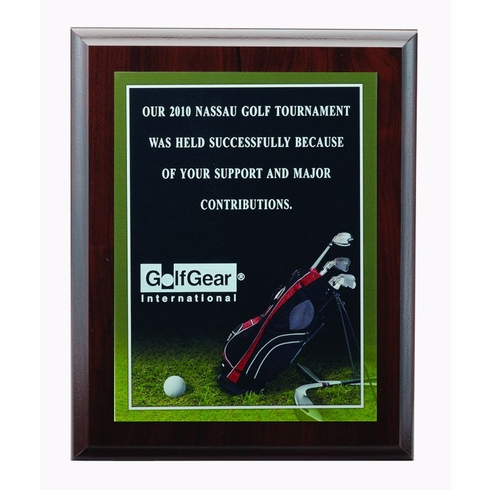 8 X 10 INCH GOLF PHOTO SPORTS PLAQUE WITH LASER ENGRAVED PLATE