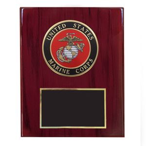 8 X 10 INCH U.S. MARINE CORPS PLAQUE WITH 4 INCH EMBOSSED MEDALLION