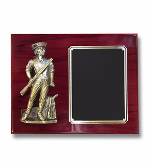 8 X 10 INCH MINUTEMAN PLAQUE PIANO CHERRY FINISH BOARD