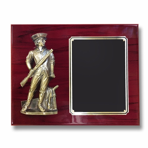 8 X 10 INCH MINUTEMAN PLAQUE PIANO CHERRY FINISH BOARD