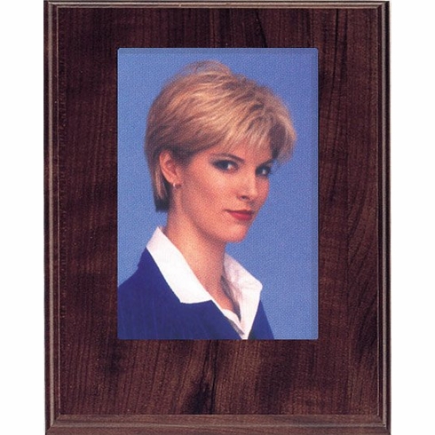 8 X 10 INCH PHOTO PLAQUE WALNUT FINISH HOLDS 5X7 PHOTO