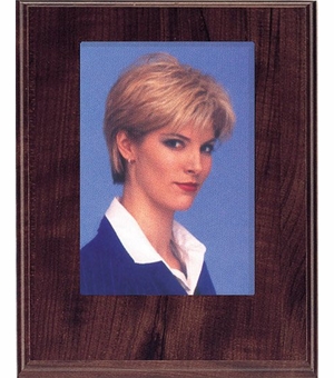 8 X 10 INCH PHOTO PLAQUE WALNUT FINISH HOLDS 5X7 PHOTO