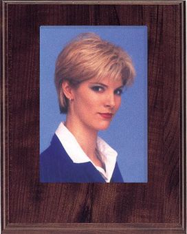 8 X 10 INCH PHOTO PLAQUE WALNUT FINISH HOLDS 5X7 PHOTO
