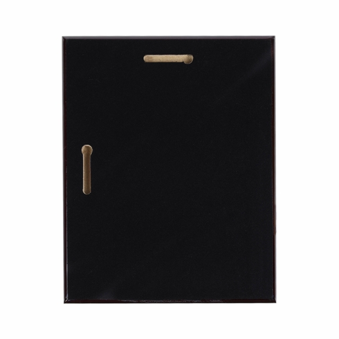 8 x 10 Inch Piano Finish Rosewood Plaque with American Flag and 2 inch Fire Department Medallion Insert