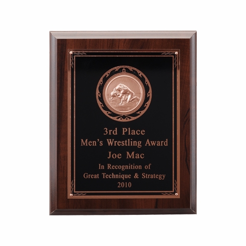 8 X 10 INCH PLAQUE WITH BLACK AND BRONZE PLATE TAKES INSERT