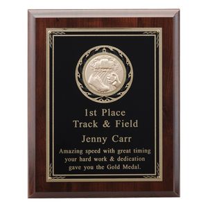 8 X 10 INCH PLAQUE WITH BLACK AND GOLD PLATE TAKES INSERT