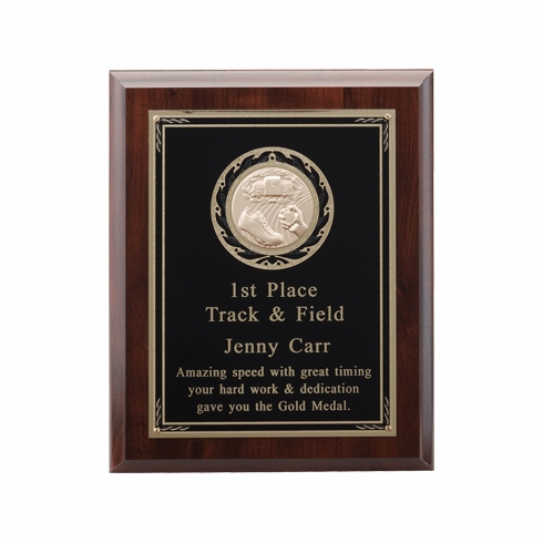 8 X 10 INCH PLAQUE WITH BLACK AND GOLD PLATE TAKES INSERT