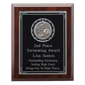 8 X 10 INCH PLAQUE WITH BLACK AND SILVER PLATE TAKES INSERT