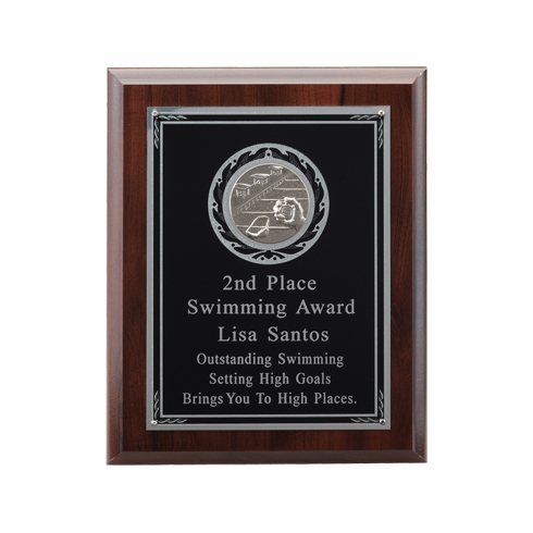 8 X 10 INCH PLAQUE WITH BLACK AND SILVER PLATE TAKES INSERT