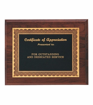 8 X 10 INCH PLAQUE WITH BLACK SCREENED PLATE