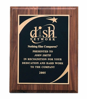8 X 10 INCH PLAQUE WITH BLACK SCREENED PLATE