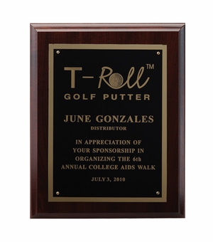 8 X 10 INCH PLAQUE WITH BLACK SCREENED PLATE