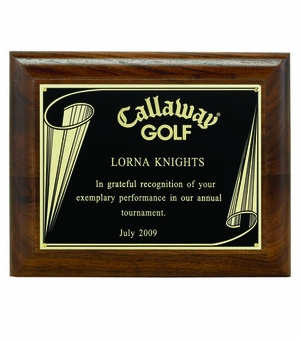 8 X 10 INCH PLAQUE WITH BLACK SCREENED PLATE