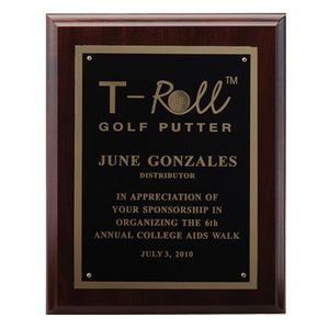 8 X 10 INCH PLAQUE WITH BLACK SCREENED PLATE