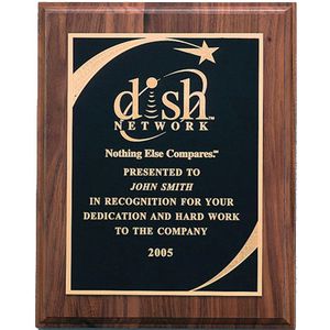 8 X 10 INCH PLAQUE WITH BLACK SCREENED PLATE