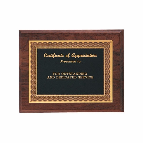 8 X 10 INCH PLAQUE WITH BLACK SCREENED PLATE