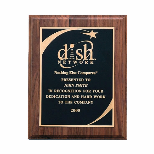 8 X 10 INCH PLAQUE WITH BLACK SCREENED PLATE