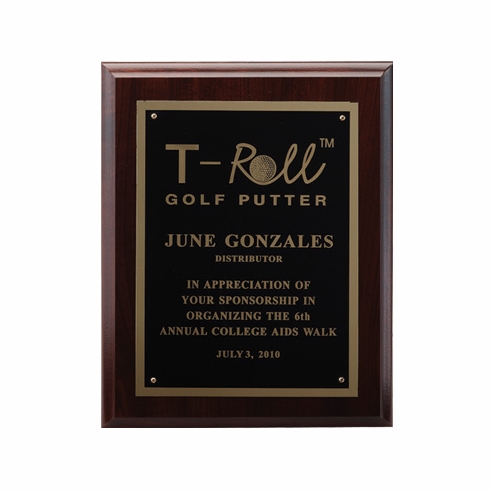 8 X 10 INCH PLAQUE WITH BLACK SCREENED PLATE