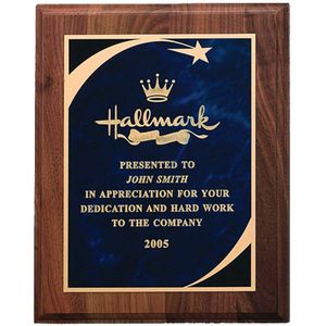 8 X 10 INCH PLAQUE WITH BLUE SCREENED PLATE