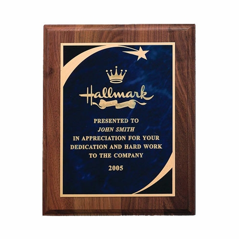 8 X 10 INCH PLAQUE WITH BLUE SCREENED PLATE