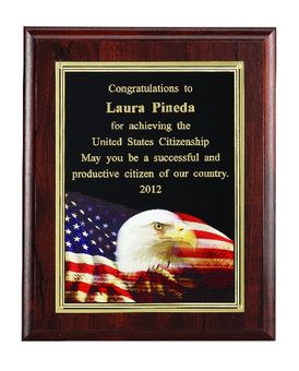8 X 10 INCH PLAQUE WITH DIGITAL PHOTO BLACK SCREENED PLATE