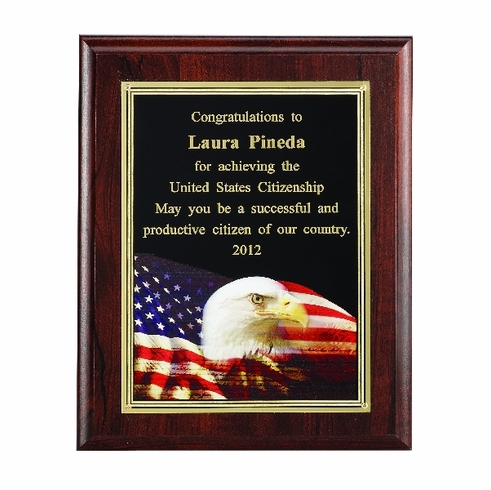 8 X 10 INCH PLAQUE WITH DIGITAL PHOTO BLACK SCREENED PLATE